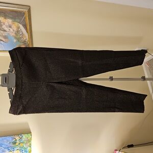 Gold and black houndstooth pull on pants